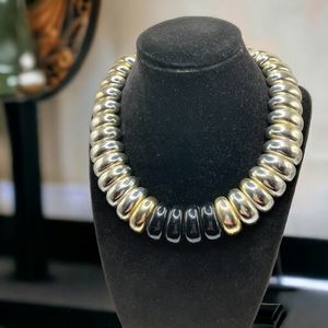 Multi-tone Sculptural Effect Statement Necklace